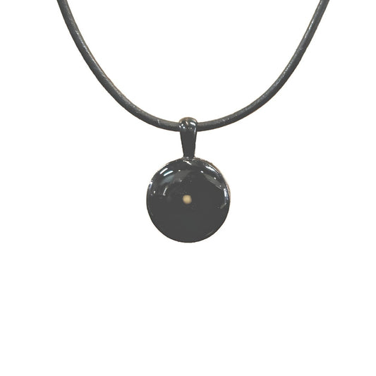 Mustard seed necklace for men or women in black gunmetal and resin, leather adjustable cord, necklace for Father's Day , faith, inspiration, baptism