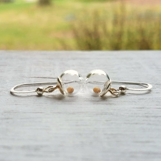 Mustard seed earrings, sterling silver earrings, faith jewelry, Mother's Day, inspiration, Christian jewelry,  encouragement