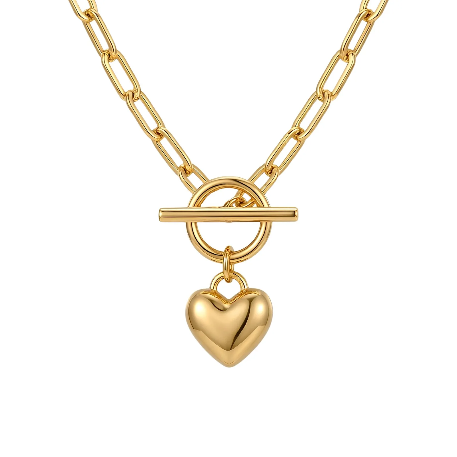 Gold Heart Charm Necklace