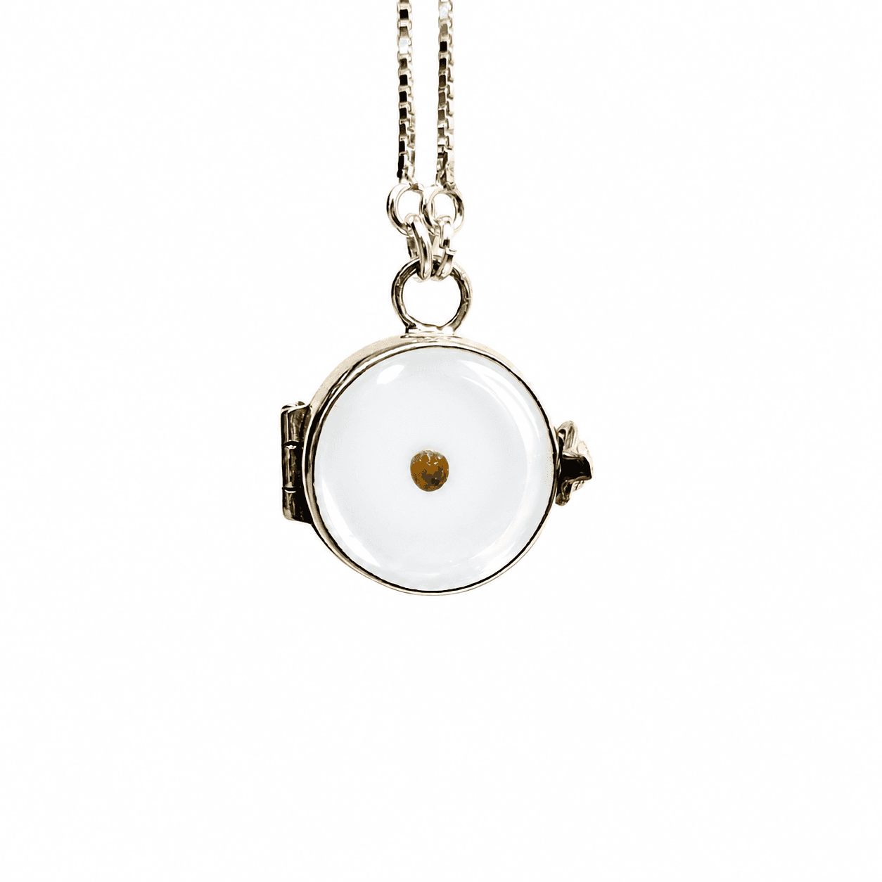 Sterling Round Festoon Locket Necklace