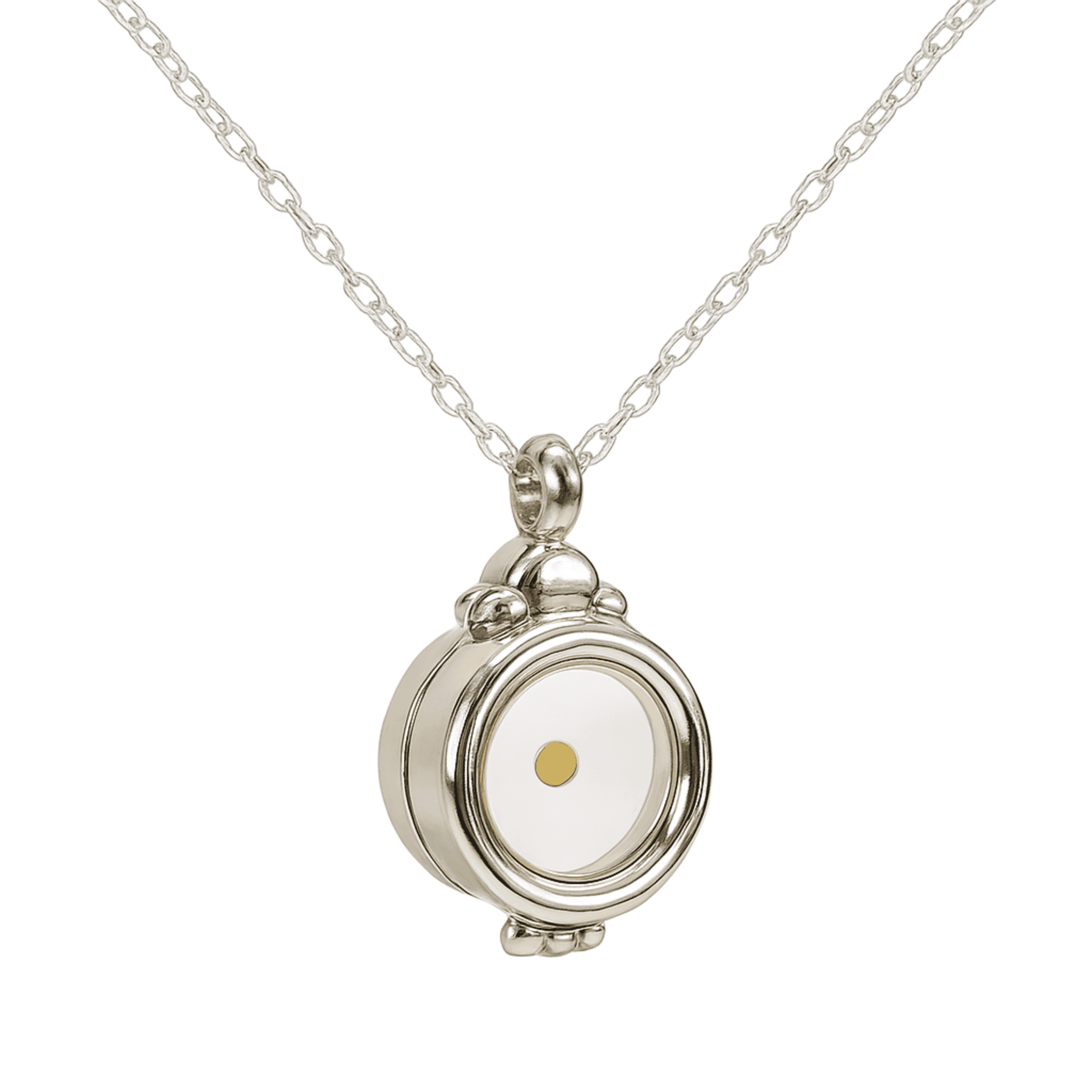 Sterling Flat Locket Mustard Seed Necklace