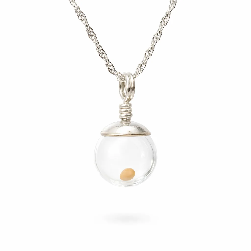 Sterling Wire-Wrapped Mustard Seed Necklace