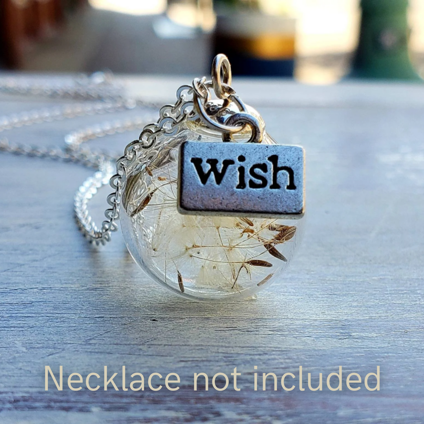 Dandelion Seed CHARM ONLY with antique silver WISH Charm, hand made botanical wildflower charm in sterling silver