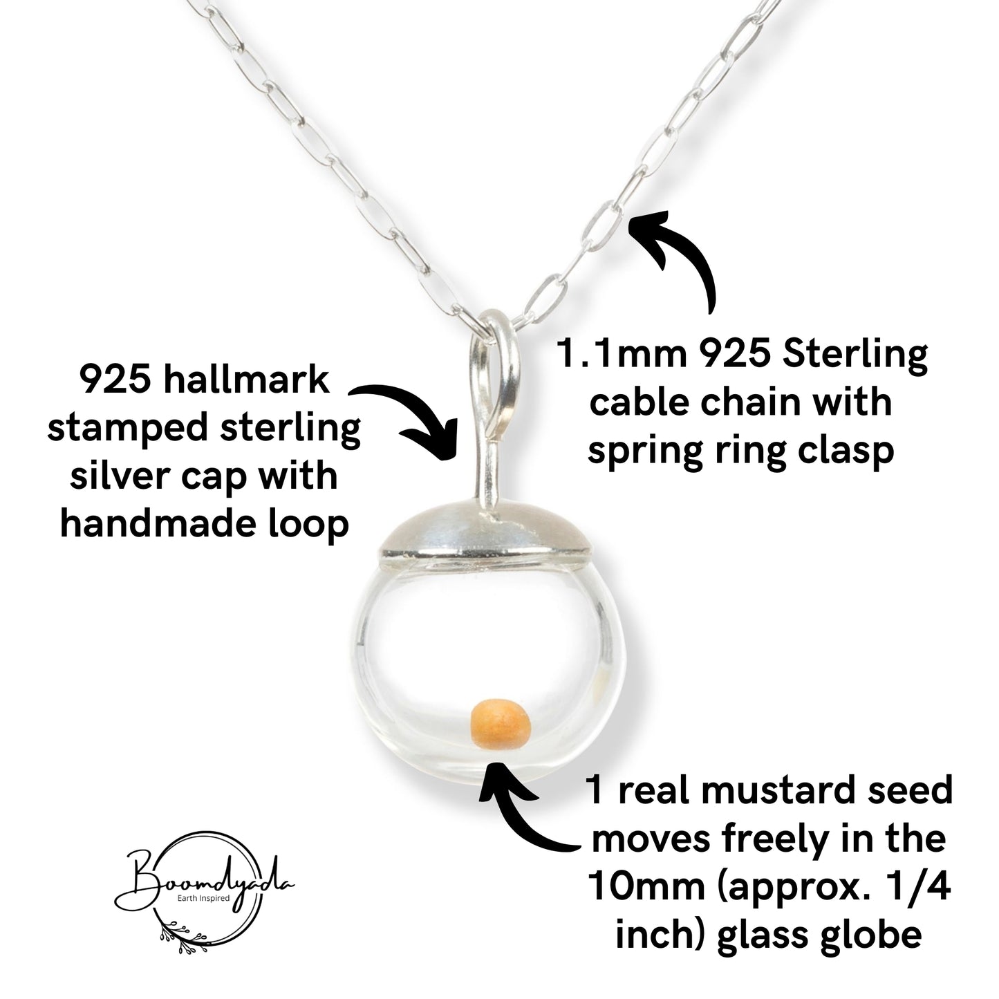 Wholesale Bulk Listing ~ Sterling Mustard seed necklace for Women, Set of 5 or 10, Sterling Silver Jewelry, sentimental gift, encouragement, faith, inspiration