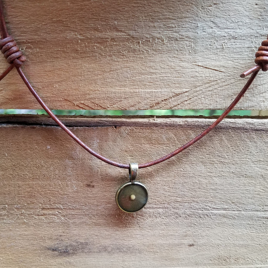 Mustard Seed Necklace for Men or Women, Adjustable Distressed Leather Cord, Bronze Pendant, Faith, Father's Day, Easter, Graduation