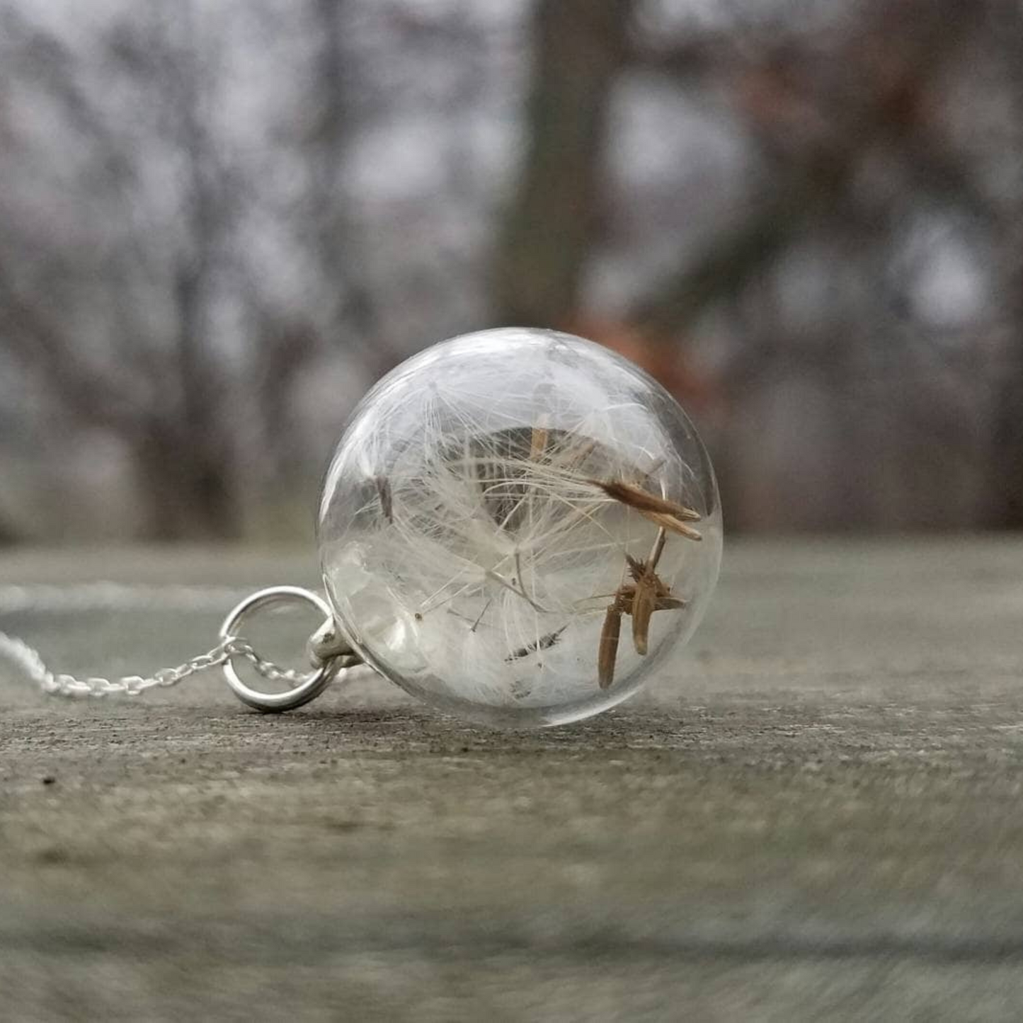 Dandelion Seed Wish CHARM ONLY, hand made botanical wildflower charm in sterling silver