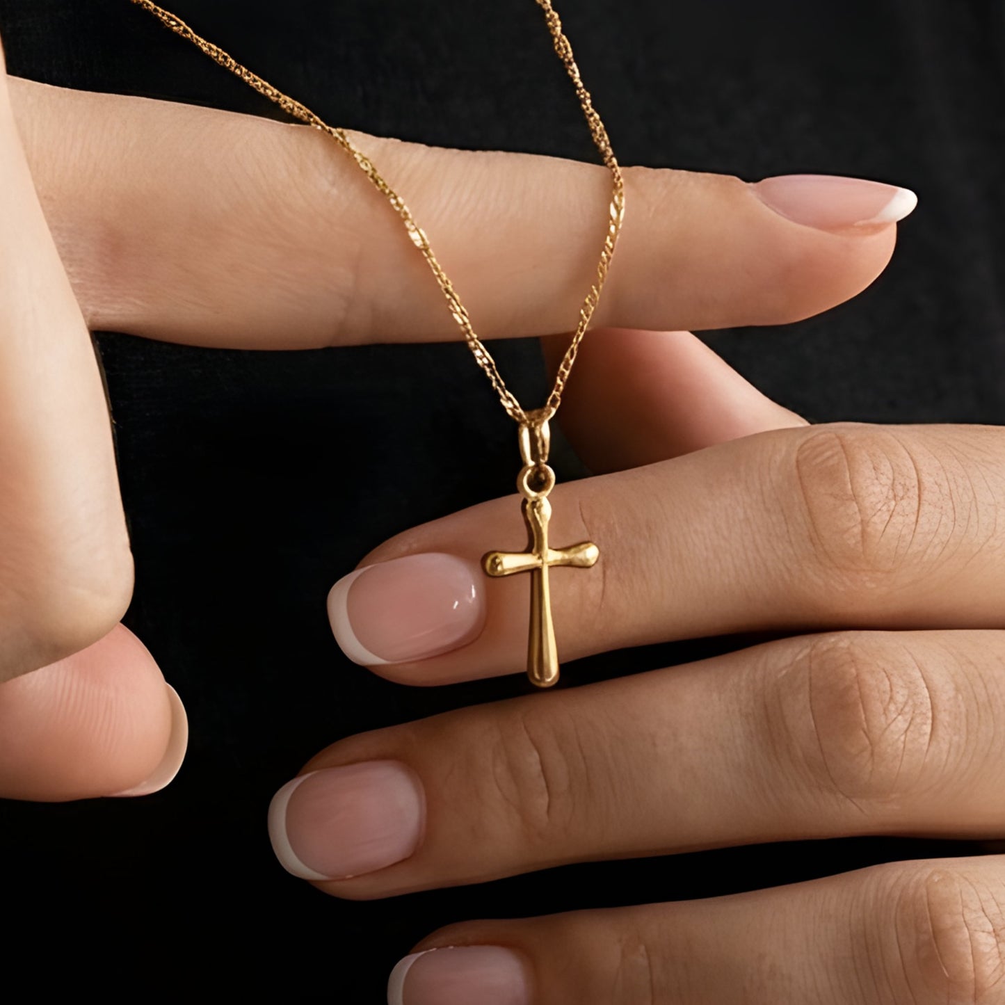 14k Gold Cross Charm Necklace, Petite Necklace for Women, Girls, Confirmation, Baptism, First Communion, Christian gift