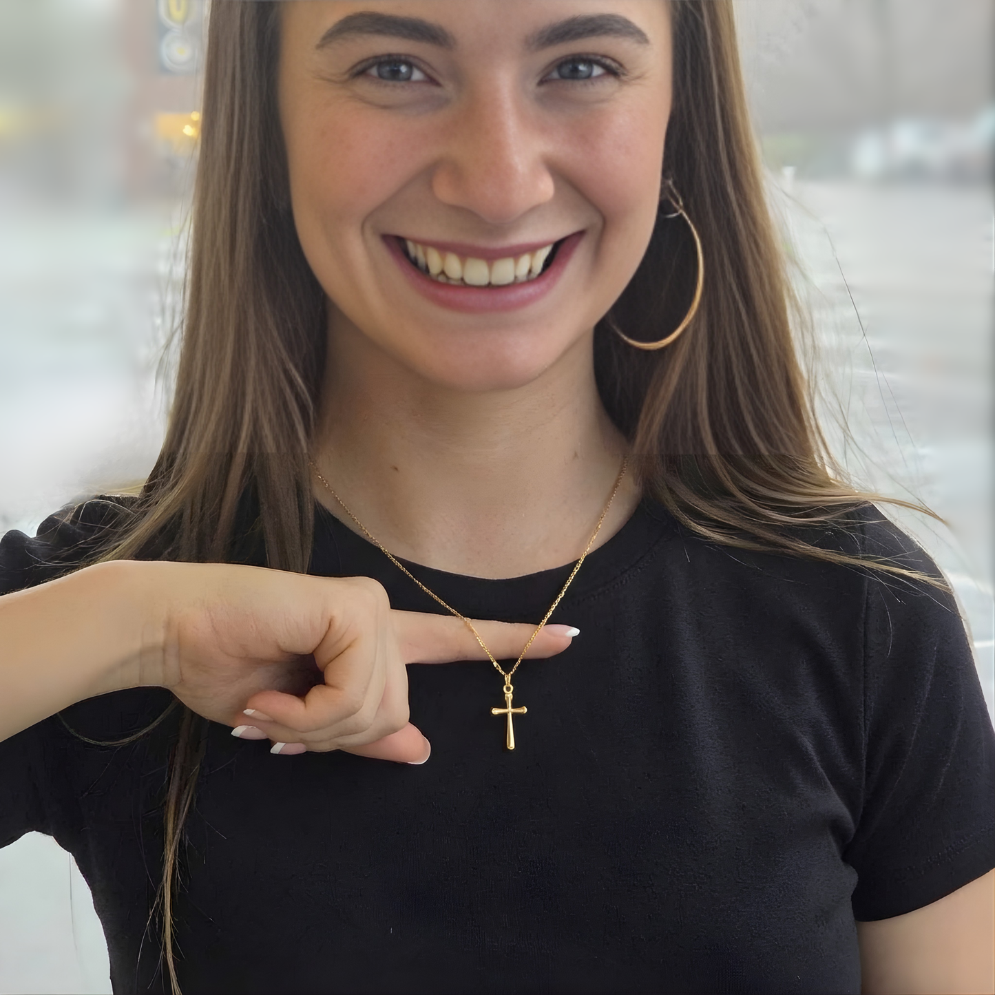 14k Gold Cross Charm Necklace, Petite Necklace for Women, Girls, Confirmation, Baptism, First Communion, Christian gift