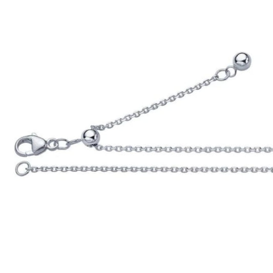 Chain ~ Adjustable sterling beveled cable chain, supply, Mustard Seed necklace replacement chain, 1.2mm 925 sterling, slides to maximum 22"